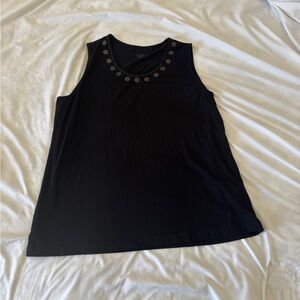 Your Sixth Sense by C&A Black Sleeveless Tank Top - Embellished Neckline Size L